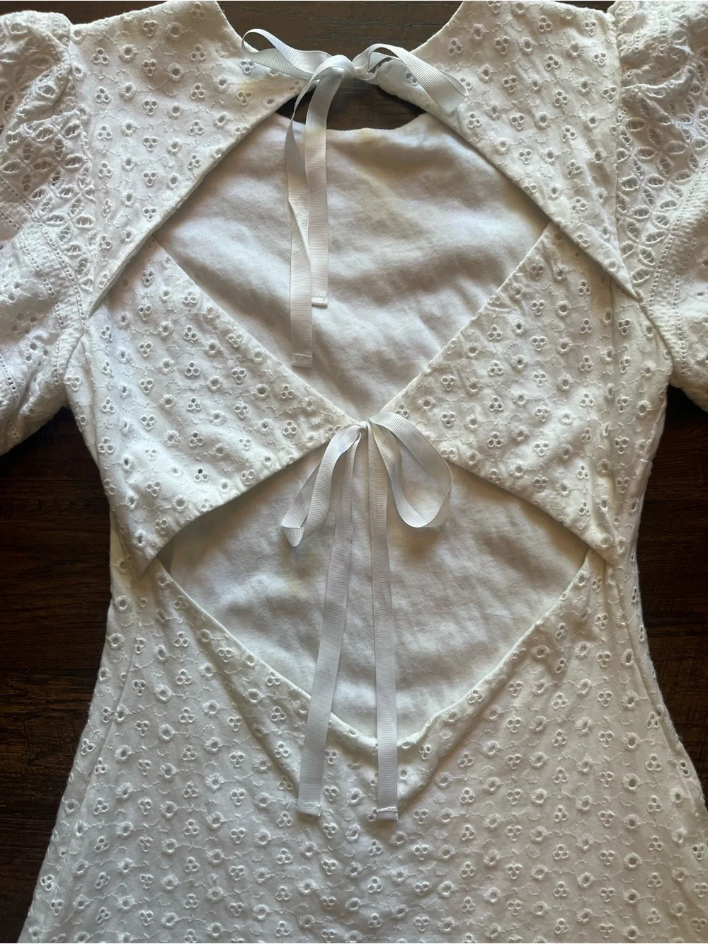 Free People White Eyelet Apricot Rose Dress